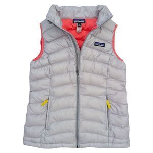 Patagonia Girl's XL Gray & Pink Puffer Down Vest